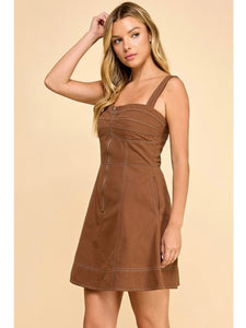 Mocha Zip Front Dress
