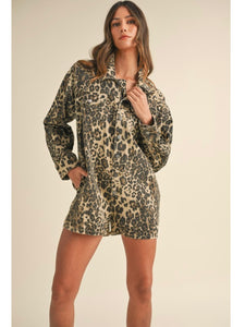 Leopard Button Down Romper