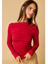 Load image into Gallery viewer, Crimson Clare Ruched Top
