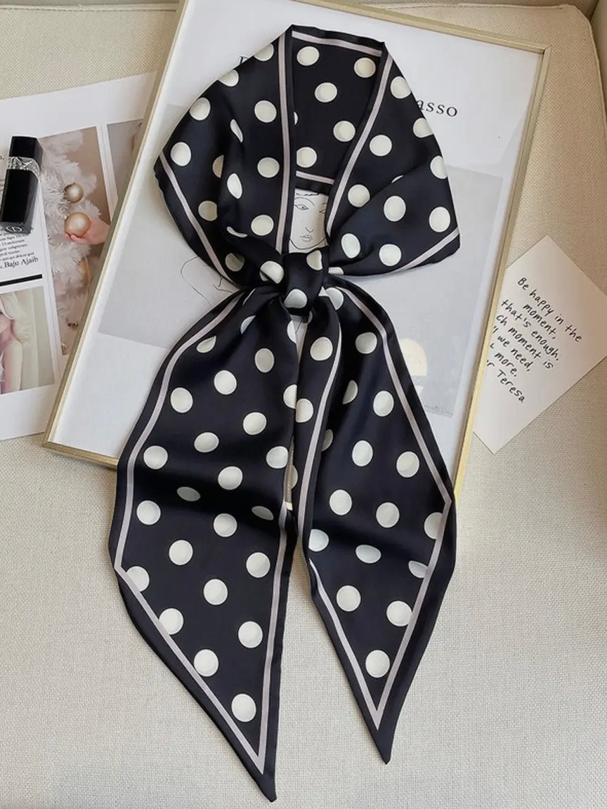 Black Polka Dot Twilly Scarf