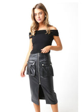 Load image into Gallery viewer, Black Leslie Open Shoulder Top
