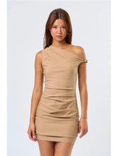 Load image into Gallery viewer, Nude Twist Sleeve Dress
