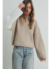 Load image into Gallery viewer, Taupe &amp; Ivory Two Toned Sweater

