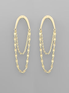 Gold Arch Chain Earrings