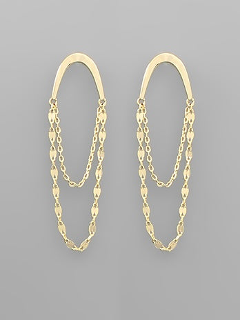 Gold Arch Chain Earrings