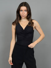 Load image into Gallery viewer, Black Viola Shirred Bodysuit
