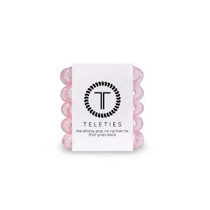 Teleties Rose Water Pink Spiral Hair Ties (Tiny)