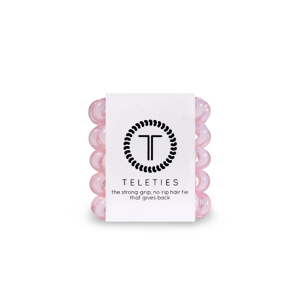 Teleties Rose Water Pink Spiral Hair Ties (Tiny)