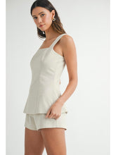 Load image into Gallery viewer, Oatmeal Linen Mix Shorts Set
