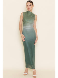 (PREORDER) Green Ombré Chic Mesh Maxi Dress