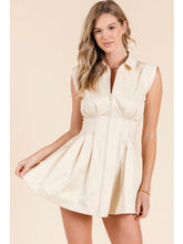 Load image into Gallery viewer, Beige Pleated Zip Dress
