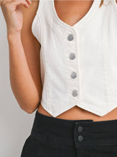 Load image into Gallery viewer, Classic White Denim Vest
