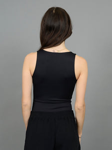 Black Viola Shirred Bodysuit