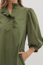 Load image into Gallery viewer, Olive Scallop Hem Midi Dress
