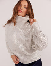 Load image into Gallery viewer, MinkPink Silver Eira Metallic Foil Sweater
