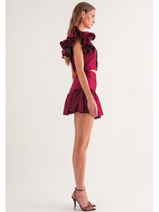 Crimson Metallic Hailey Skirt