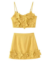 Load image into Gallery viewer, Mustard Floral Applique Set
