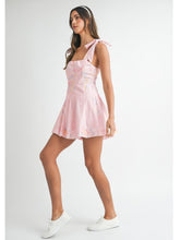 Load image into Gallery viewer, (PREORDER) Pink Floral Tie Shoulder Romper
