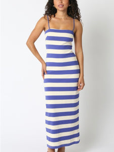 (PREORDER) Blue Dallas Stripe Maxi Dress