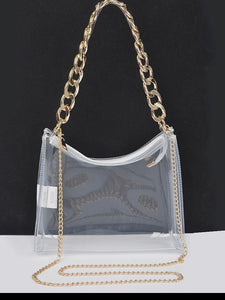 Clear Gold Chain Bag