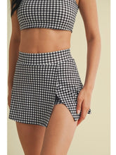Load image into Gallery viewer, Black Gingham Side Slit Skort
