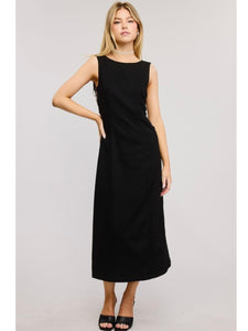 Black Side Ring Midi Dress