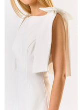 Load image into Gallery viewer, Ivory Bow Shoulder Mini Dress
