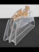 Load image into Gallery viewer, Clear Double Pocket Chain Handle Clutch
