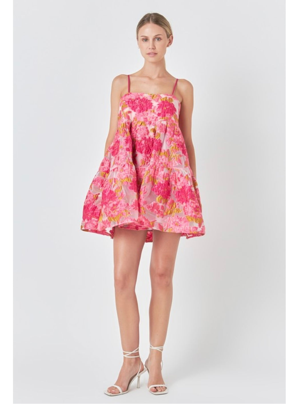 Pink Floral Organza Dress