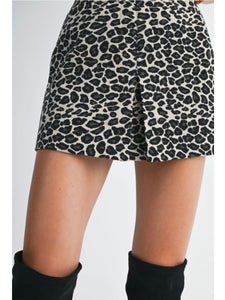 Leopard Jacquard Mini Skort