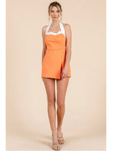 Load image into Gallery viewer, Orange Contrast Halter Romper
