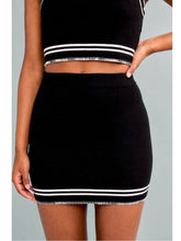 Load image into Gallery viewer, Black Stitched Knit Skirt
