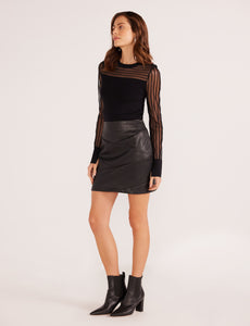 MinkPink Black Leena Mini Skirt