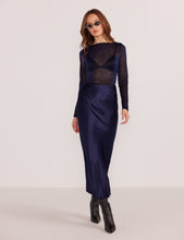 Load image into Gallery viewer, MinkPink Midnight Lumina Bias Slip Skirt
