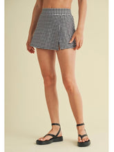 Load image into Gallery viewer, Black Gingham Side Slit Skort
