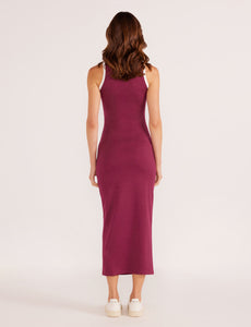 MinkPink Plum Stacy Midi Dress