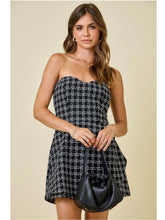 Load image into Gallery viewer, Black Tweed Strapless Dress
