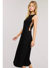 Load image into Gallery viewer, Black Side Ring Midi Dress
