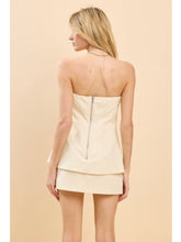 Load image into Gallery viewer, Ivory Strapless Button Mini Dress
