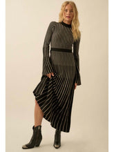 Load image into Gallery viewer, Black Stripe Maxi Sweater Dress
