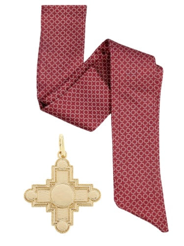 Crimson Serafina Gold Cross Pendant Scarf Necklace
