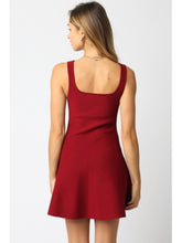 Load image into Gallery viewer, Crimson Fit &amp; Flare Dress
