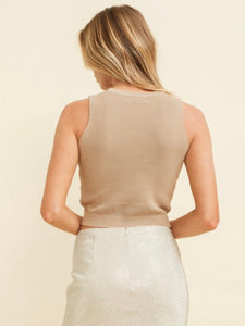 Taupe Ribbed Crop Top