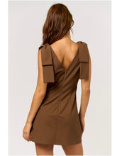 Load image into Gallery viewer, Brown Ribbon Shoulder Dress
