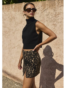 Camel Leopard Skirt