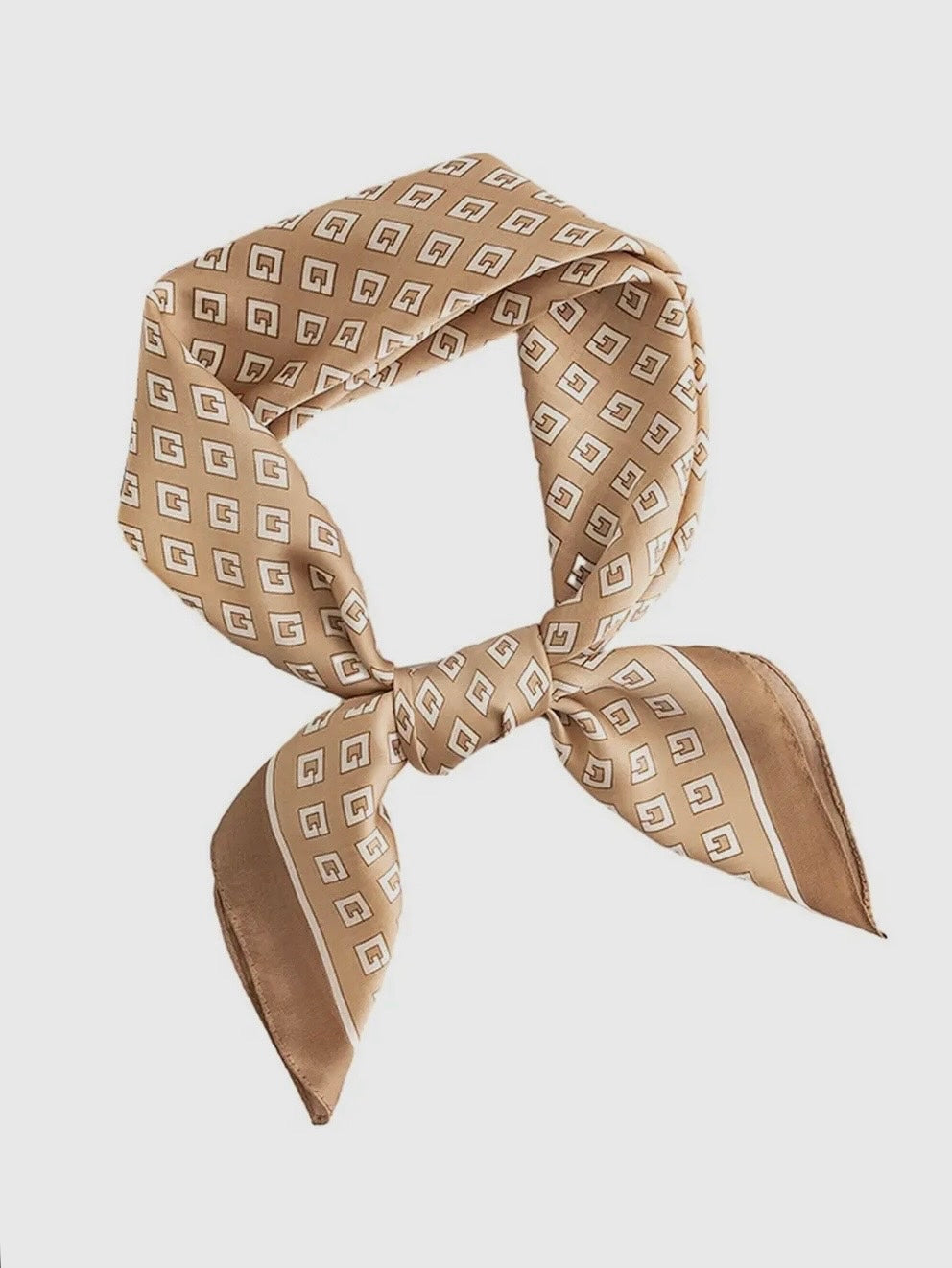 Taupe Print Square Scarf