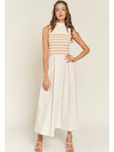 Load image into Gallery viewer, (PREORDER) Beige Stripe Knit Maxi Dress
