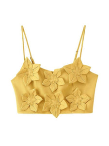 Mustard Floral Applique Set
