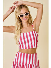 Load image into Gallery viewer, Crimson Stripe Crop Top &amp; Maxi Skirt Set
