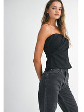 Load image into Gallery viewer, Black Strapless Ruched Top
